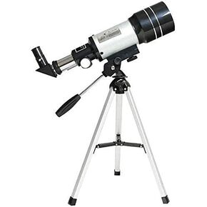Astronomic Telescope 150X Refraction Monocular Travel Observation Range Telescope with Portable Tripod Adjustable Lever for Adults and Children(Silver) Nice Family