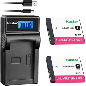 Kastar Battery (X2) & LCD USB Charger Replacement for NP-FT1 DSC-L1 DSC-M1 DSC-M2 DSC-T1DSC-T3/B/3S DSC-T5 DSC-T5/B DSC-T5/NDSC-T5/R DSC-T9 DSC-T10 DSC-T10/B DSC-T10/P DSC-T10/W DSC-T11 DSC-T33