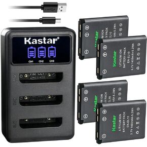 Kastar 1 Pack Battery وشاحن USB Triple Triple Triple متوافق مع Nikon Coolpix S60 و Coolpix S80 و Coolpix S200 و Coolpix S202 و CoolPix S210 و Coolpix S220 و Coolpix S230 و Coolpix S500 و Coolpix S510