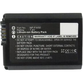 Synergy Digital Camera Battery, Compatible with Sony Alpha A6000 Digital Camera, (Li-Ion, 7.2V, 1500 mAh) Ultra High Capacity, Replacement for Sony NP-FW50 Battery