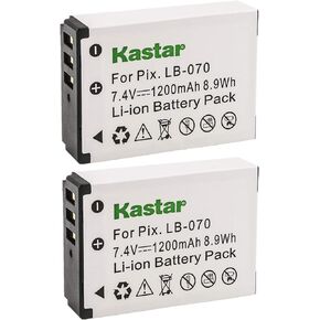 Kastar 2-Pack Replacement Battery for Kodak LB-070 LB070 Battery and Kodak Pixpro AZ651, Pixpro AZ651 AZ652 Astro Zoom, Pixpro AZ901, PIXPRO S1, PIXPRO S-1, Minolt MN67Z Camera