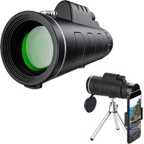 Monoculars Telescope Telescope High Power for Adults, Monocular Scope 40x60 with Smartphone Holder & Tripod, Waterproof and Anti-fogging Monoculars for Bird Watching Binoculars