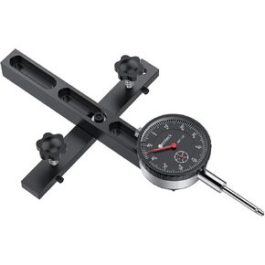 Neoteck 0-1"/0.001" Dial Indicator Table Saw Gauge Suitable for Table Saws with a Groove Width of 3/4" (19mm) or More for Aligning and Calibrating in Workshop,Machinery,Band Saw and Drill Press-Black