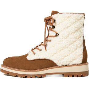 Cecelia New York River Nutella Lace Up Quilted Combat Boot Flat Ankle Booties