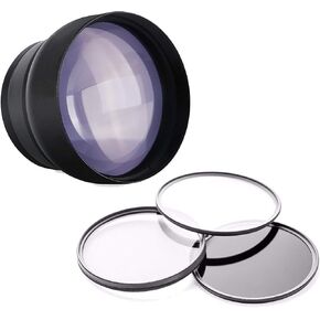 2.2X High Definition Super Telephoto Lens Compatible with Panasonic Lumix DC-FZ1000 II + 62mm 3 Piece Filter Kit + Leica Cloth