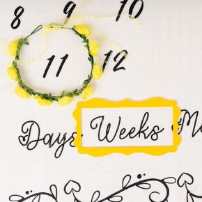 Baby Milestone Blanket Marker, Milestone Marker for Blanket, Monthly Milestone Floral Wreath, Monthly Milestone Photo Prop Frame, 2 Pieces