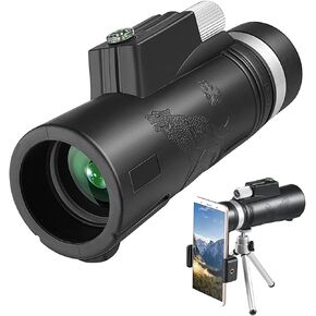 Monocular Telescope with Phone Holder Tripod for Adults Kids, 10x42 HD High Power Waterproof Lightweight Monocular Scope with Clear for Hiking Bird Watching Travel Camping