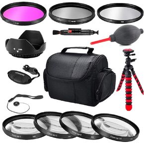 مجموعة أدوات بدء التشغيل الأساسية لكاميرات Canon DSLR 49 ملم Canon EOS M50 ، M100 ، M200 ، M6 ، M5 W/15-45mm