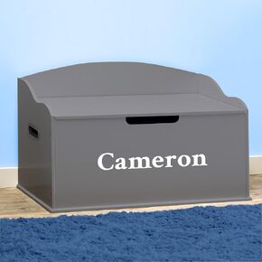 DIBSIES Personalized Creative Wonders Toy Box, Signature Series for Boys, 30 x 19.25 x 18 inches, Soft-Close Lid (Blue)