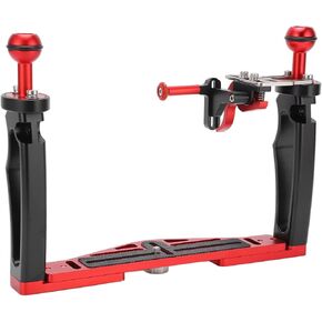 Camera Stabilizer, Aluminum Alloy with Stable Performance Dual Handle Tray Stabilizer Rig Dual Handle Tray Stabilizer for Underwater Camera
