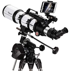 Telescope Refractor Telescope Scope Multilayer Green Film with Equatorial Mount Mobile Phone Finder Star Coaxial Calibration