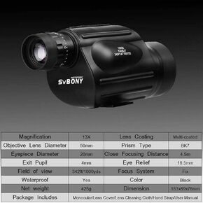 10x42 4 Colors Multi-Coated BAK4 Prism monocular Hunting Bird Watching Travel Telescope A (D)
