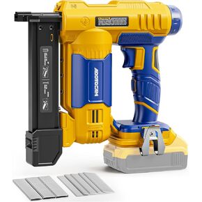 18GA Cordless Brad Nailer for Dewalt 20V Battery (Tool Only), 2-in-1 Electric Nail Gun/Staple Gun with 1000pcs Nails and 500pcs Staples, Nail Gun Battery Powered for Home Improvement & Woodworking