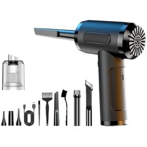 Air Duster Cleaner Kit with 10 Attachments, Portable Compressed Air Blower, Rechargeable Electric Cleaning Tool