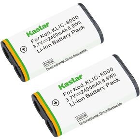 Kastar K8000 Battery 1-Pack Replacement for Kodak KLIC-8000 K8000 Battery, Kodak K7600-C, K8500-C Charger, Kodak Z812 is, Z8612 is, Pocket Video Camera ZX1 Camera