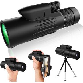10-30x42 Zoom Monocular Telescope for Smartphone - HD Monoculars for Adults High Powered with Phone Holder Tripod, Portable Telescopes with Clear Low Light Vision for Bird Watching Hiking Travel