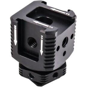 Triple Cold Shoe Mount with 3 Ports Flash Light Universal Travel Camera Cage
