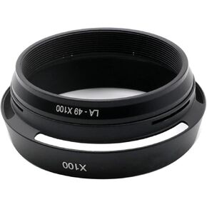 Metal Lens Hood Screw Adapter Ring 49mm for fujifilm X100 X100S X100T X100F Replaces LH-X100 Lens Hood(Black)
