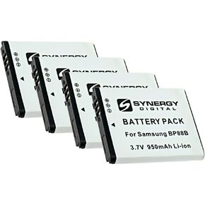 Synergy Digital Digital Camera Batteries, Compatible with Samsung BP-88B, BP88B Digital Camera Batteries (li-ion, 3.7V, 950 mAh), Set of 2