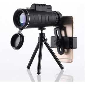 40X60 Zoom Monocular Telescope Scope for Smartphone Camera Vision Outdoor Camping Hiking with Compass Phone Clip Tripod