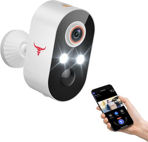 1080p Wireless Security Camera with AI Human Detection, Night Vision, 2-Way Talk, Cloud Storage, 2.4G WiFi, Battery Camera for Home Security (1 Spotlight) in Kuwait