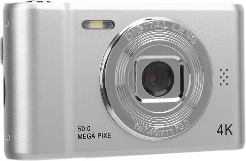 Digital Camera, 4K Video Recording Camera with 8X Digital Zoom 2.4in Screen, Built in Mic Flash, 50MP Vlogging Camera Compact Small Camera for Children Teens (64GB) in Saudi Arabia