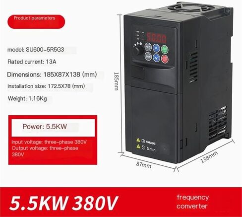 Three-Phase 380V Motor Speed Inverter 1.5/2.2/3/7.5/11/15/18.5kw22/30(220v to 380v 0.75kw) in Kuwait