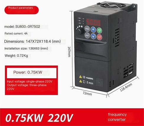 Inverter Three-Phase 380v Single-Phase 220v/1.5/2.2/5.5/7.5 kW KW Speed Regulator(220v to 380v 2.2kw) in Kuwait