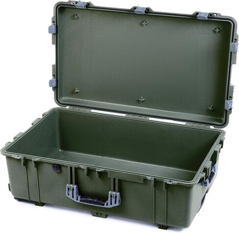 Pelican 1650 Case by ColorCase - OD Green - Large Sized Waterproof Rolling Case - Empty (Case Only) - Black Handles & Latches in Saudi Arabia