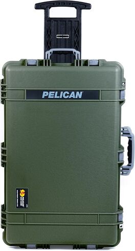 Pelican 1650 Case by ColorCase - OD Green - Large Sized Waterproof Rolling Case - Empty (Case Only) - Black Handles & Latches in Saudi Arabia