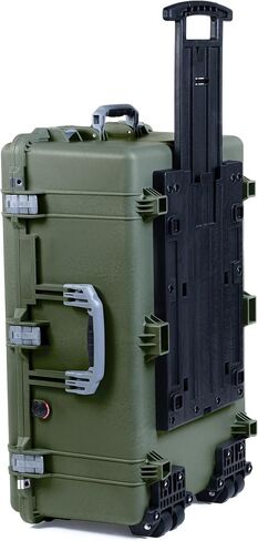 Pelican 1650 Case by ColorCase - OD Green - Large Sized Waterproof Rolling Case - Empty (Case Only) - Black Handles & Latches in Saudi Arabia