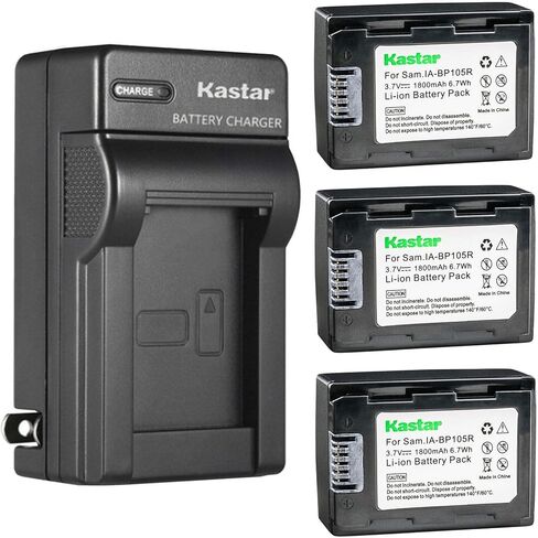 Kastar AC Wall Battery Charger Replacement for Samsung HMX-H320, HMX-H320BN, HMX-H320SN, HMX-H320RN, HMX-H320UN, SMX-F50, SMX-F50BN, SMX-F50RN, SMX-F50SN, SMX-F50UN, SMX-F50BP, SMX-F50BN/XAA in Kuwait