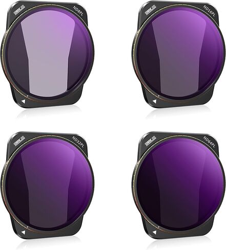 STARTRC 4 Pack ND/PL Filter Set for DJI Air 3 Accessories,Multi Coated HD Glass,No Color Cast&Remove Glare,ND8/PL ND16/PL ND32/PL ND64/PL Filter Aluminum Version in Saudi Arabia