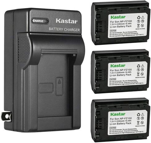 Kastar AC Wall Battery Charger Replacement for Sony NP-FZ100 FZ100 Battery, Sony BC-QZ1 Sony NPA-MQZ1K Charger, Sony Alpha α9 α9R α9S α9 II α7III α7R III α7C a6600 α1 Alpha 1, VG-C3EM Grip in Saudi Arabia