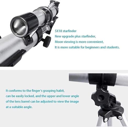 Telescope 90X الفضاء الفلكي للأطفال 40 مم مبتدئين علم الفلك أحادي الانكسار مع 2 العدسة ترايبود البالغين فائقة السفر عائلة لطيفة (أبيض) in Kuwait