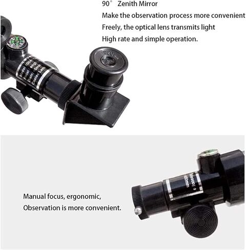 Telescope 90X الفضاء الفلكي للأطفال 40 مم مبتدئين علم الفلك أحادي الانكسار مع 2 العدسة ترايبود البالغين فائقة السفر عائلة لطيفة (أبيض) in Kuwait