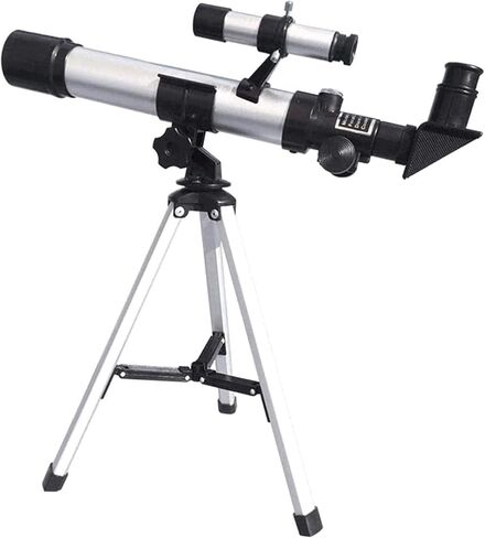 Telescope 90X الفضاء الفلكي للأطفال 40 مم مبتدئين علم الفلك أحادي الانكسار مع 2 العدسة ترايبود البالغين فائقة السفر عائلة لطيفة (أبيض) in Kuwait