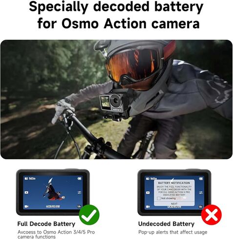 2 حزمة OSMO ACTION 5 PRO/4/3 استبدال البطارية متوافق مع DJI OSMO ACTION 5 PRO ، OSMO ACTION 4 ، OSMO ACTION 3 CAMERAS UPGRADE 2250MAH/8.66WH 3.85V in Kuwait