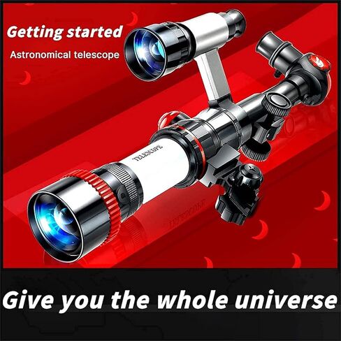 Telescope for Kids Adults Beginner 50Mm Refractor Astronomy Telescope with Finder Scope &Amp; Tripod Multi-Powered Eyepiece Monocular for Watching (Silver One Size) in Kuwait