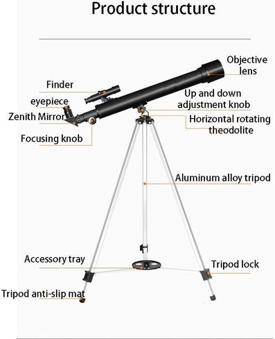 Telescope Telescope Telescope 50 ملم تلسكوب خفيفة الوزن خفيفة الوزن - العدسة عالية الدقة - تلسكوب مثالي للأطفال والمبتدئين (اللون: A+Smartphone Stand) (أ) in Saudi Arabia
