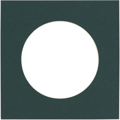22x22 Mat Bevel Cut for 18x18 Photos - Precut Forest Green Circle Shaped Photo Mat Board Opening - Acid Free Matte to Protect Your Pictures - Bevel Cut for Family Photos, Pack of 1 Matboard in Saudi Arabia