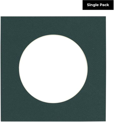 22x22 Mat Bevel Cut for 18x18 Photos - Precut Forest Green Circle Shaped Photo Mat Board Opening - Acid Free Matte to Protect Your Pictures - Bevel Cut for Family Photos, Pack of 1 Matboard in Saudi Arabia