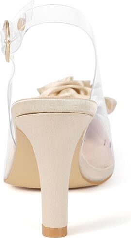 Allegra K Women's Clear Flower Stiletto Heel Sandals Pointed Toe Slingback Pumps in Kuwait