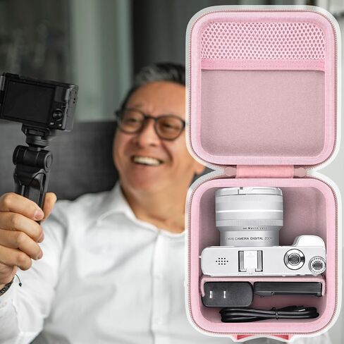 Camera Case Compatible with YIGLLO/Zostuic/Duluvulu/VJIANGER/Gavonde 4K Digital Camera for Photography Auto-Focus Vlogging Camera with 3inch 180° Flip Screen(Pink Case) in Saudi Arabia