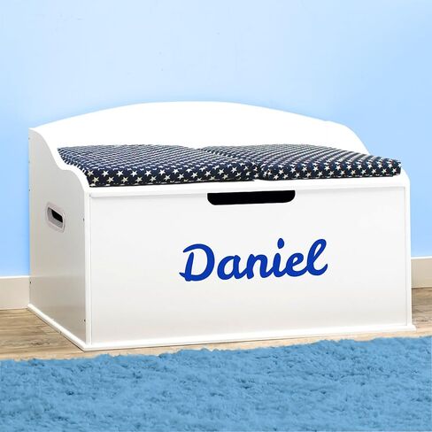 DIBSIES Personalized Creative Wonders Toy Box, Signature Series for Boys, 30 x 19.25 x 18 inches, Soft-Close Lid (Blue) in Kuwait