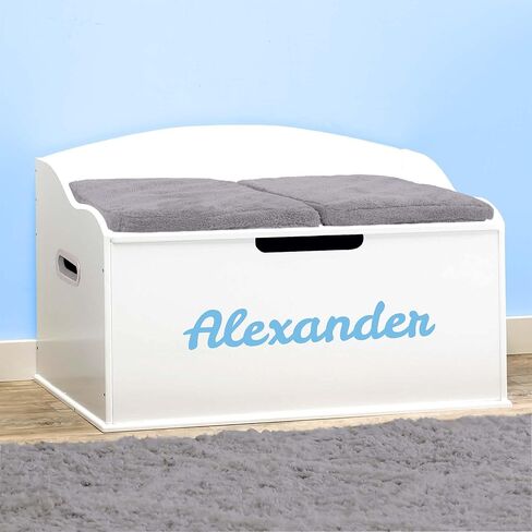 DIBSIES Personalized Creative Wonders Toy Box, Signature Series for Boys, 30 x 19.25 x 18 inches, Soft-Close Lid (Blue) in Kuwait