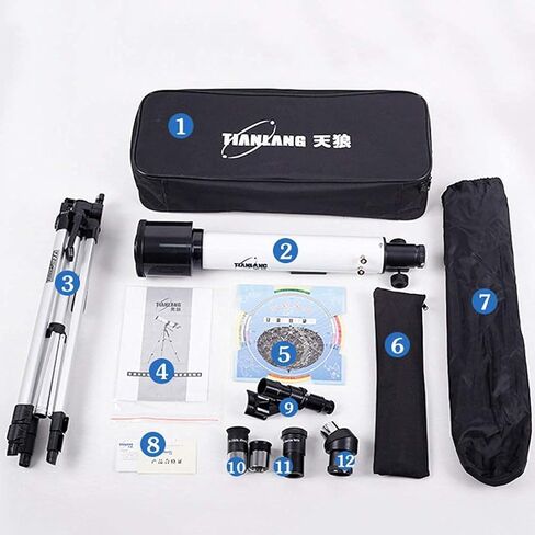 Super Binoculars Kids Telescope for Adults Astronomy Beginners 60mm Aperture 500mm Mount Astronomical Refracting Telescope 1.5X Erecting Eyepiece 3X Barlow Lens in Kuwait