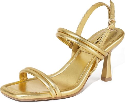 ZURIN Womens Strappy Sandals Stiletto Heels Square Open Toe Ankle Strap Dress Shoes 3 Inch Kitten Heeled Sandals for Wedding Bridal Evening Party Prom Summer in Saudi Arabia