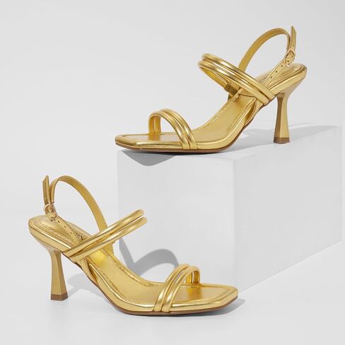 ZURIN Womens Strappy Sandals Stiletto Heels Square Open Toe Ankle Strap Dress Shoes 3 Inch Kitten Heeled Sandals for Wedding Bridal Evening Party Prom Summer in Saudi Arabia