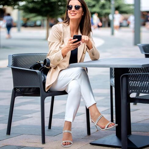 ZURIN Womens Strappy Sandals Stiletto Heels Square Open Toe Ankle Strap Dress Shoes 3 Inch Kitten Heeled Sandals for Wedding Bridal Evening Party Prom Summer in Kuwait